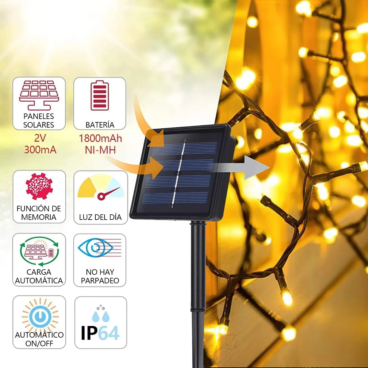 Maravillosas Luces Navideñas De Energia Solar 🎄✨10, 20 y 30 MT.