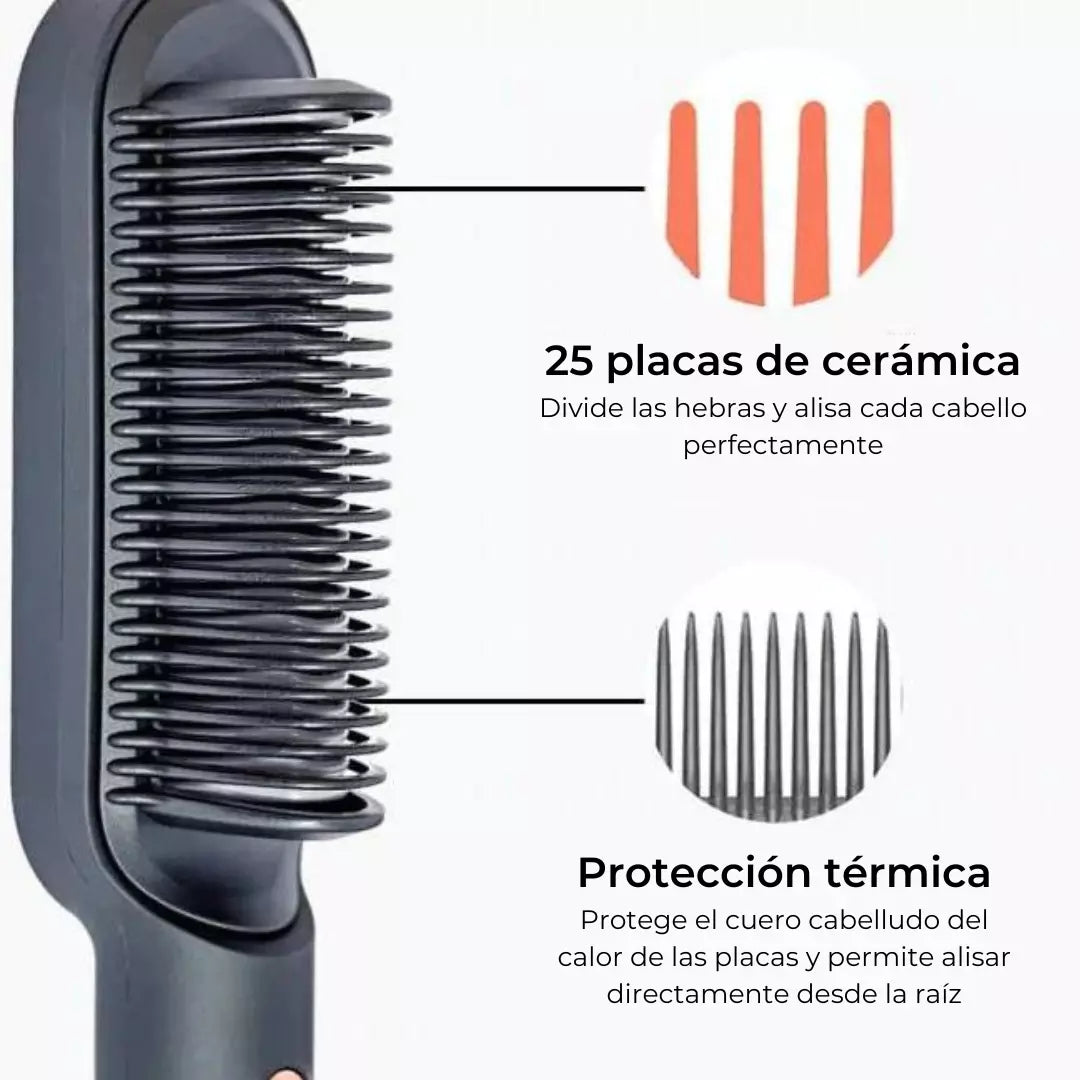 ¡Transforma tu Cabello en Minutos para estas fiestas con el Cepillo Alisador Eléctrico!